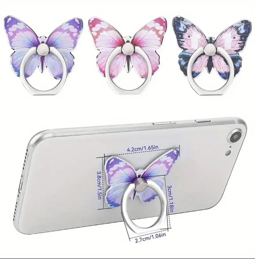 Cellphone Butterfly Ring Holder Rotates 360 Degrees,‎ Cellphone Stand Phone Grip